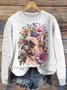 Damen Wolle/Stricken Tier Langarm Bequem Lässig Pullover
