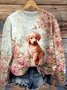 Damen Wolle/Stricken Tier Langarm Bequem Lässig Pullover