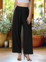 Damen Unifarben Lang Elastische Taille Hose Lässig Frühling/Herbst Hose