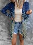 Damen Frühling/Herbst Oberbekleidung Sexy Print Geometrisch Dreiviertelärmel Schalkragen Jacke