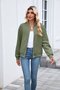Damen Frühling/Herbst Oberbekleidung Lässig Unifarben Langarm Stehkragen Jacke