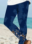 Lässig Geblümt Print Lang Leggings