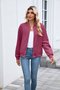 Damen Frühling/Herbst Oberbekleidung Lässig Unifarben Langarm Stehkragen Jacke