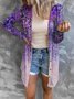Damen Frühling/Herbst Oberbekleidung Sexy Print Geometrisch Dreiviertelärmel Schalkragen Jacke
