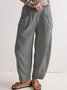Damen Unifarben Lang Elastische Taille Hose Lässig Frühling/Herbst Hose