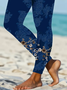 Lässig Geblümt Print Lang Leggings