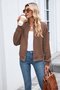 Damen Frühling/Herbst Oberbekleidung Lässig Unifarben Langarm Stehkragen Jacke