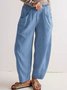 Damen Unifarben Lang Elastische Taille Hose Lässig Frühling/Herbst Hose