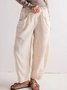 Damen Unifarben Lang Elastische Taille Hose Lässig Frühling/Herbst Hose