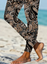 Lässig Geblümt Print Lang Leggings