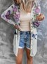 Damen Frühling/Herbst Oberbekleidung Sexy Print Geometrisch Dreiviertelärmel Schalkragen Jacke