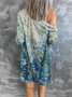 Damen Frühling/Herbst Oberbekleidung Sexy Print Geometrisch Dreiviertelärmel Schalkragen Jacke
