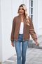 Damen Frühling/Herbst Oberbekleidung Lässig Unifarben Langarm Stehkragen Jacke