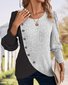 Schmal Passen Rundhals Farbe Matching Gerippt Kreuz Saum Langarm Frühling und Herbst Gestrickt Pendler T-Shirt Oberteile