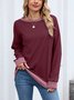 Lässig Rundhals Farbblock Sweatshirt