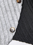 Schmal Passen Rundhals Farbe Matching Gerippt Kreuz Saum Langarm Frühling und Herbst Gestrickt Pendler T-Shirt Oberteile