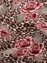 Damen Geblümt Puffärmel Frühling/Herbst Kleid V-Ausschnitt Langarm A-Linien-Kleid