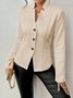 Damen Geometrisch Frühling/Herbst Oberbekleidung Retro Geprägt Langarm Mock Neck Regelmäßig Blazer