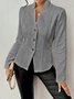 Damen Geometrisch Frühling/Herbst Oberbekleidung Retro Geprägt Langarm Mock Neck Regelmäßig Blazer