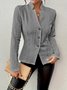 Damen Geometrisch Frühling/Herbst Oberbekleidung Retro Geprägt Langarm Mock Neck Regelmäßig Blazer