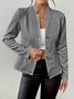 Damen Geometrisch Frühling/Herbst Oberbekleidung Retro Geprägt Langarm Mock Neck Regelmäßig Blazer