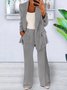 Damen Unifarben Nahtverarbeitung Zweiteiliges Set Täglich Langarm Lässig Frühling/Herbst Mantel mit Hosen Matching Set