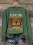 Lässig Rundhals Schmetterling Sweatshirt