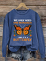 Lässig Rundhals Schmetterling Sweatshirt