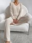 Damen Unifarben Geprägt Zweiteiliges Set Täglich Langarm Lässig Frühling/Herbst Bluse mit Hose Matching Set