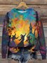 Lässig Rundhals Halloween Sweatshirt