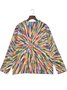 Damen Gestrickt Geometrisch Langarm Bequem Retro Strickjacke