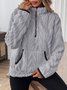 Lässig V-Ausschnitt Unifarben Sweatshirt