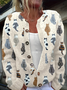 Damen Gestrickt Katze Langarm Bequem Retro Strickjacke