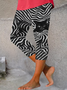 Damen Katze Caprihosen Elastische Taille Hose Lässig Sommer Hose
