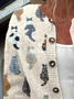 Damen Gestrickt Katze Langarm Bequem Retro Strickjacke