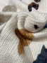 Damen Gestrickt Katze Langarm Bequem Retro Strickjacke