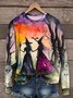 Lässig Rundhals Halloween Sweatshirt