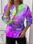 Lässig Rundhals Farbverlauf Sweatshirt