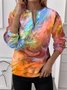 Lässig Rundhals Farbverlauf Sweatshirt