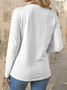 Lässig Geblümt Rundhals Langarm T-Shirt