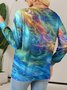 Lässig Rundhals Farbverlauf Sweatshirt