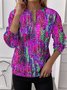 Lässig Rundhals Geometrisch Sweatshirt
