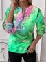 Lässig Rundhals Farbverlauf Sweatshirt