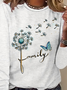 Lässig Libelle Rundhals Langarm T-Shirt