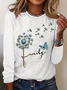 Lässig Libelle Rundhals Langarm T-Shirt