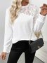 Lässig Rundhals Geblümt Sweatshirt