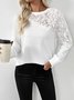Lässig Rundhals Geblümt Sweatshirt