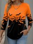 Retro Halloween Rundhals Langarm T-Shirt