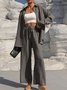 Damen Unifarben Nahtverarbeitung Zweiteiliges Set Täglich Langarm Lässig Frühling/Herbst Bluse mit Hose Matching Set