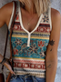 Lässig V-Ausschnitt Geometrisch Tanktop Oberteile